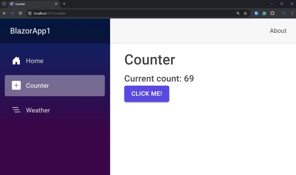 MudBlazor with Blazor SSR - Counter Page